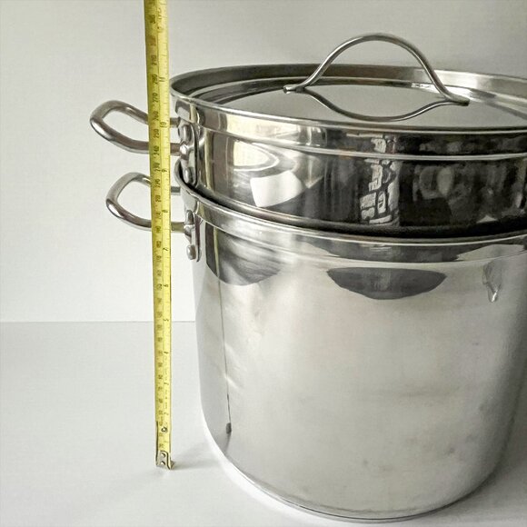 Vintage Lagostina 1901 V01K 3 Piece Pasta Pot Set 10qt Pentola Stainless Steel - Picture 5 of 7